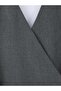 Linen Look Suit with Side Tie Skirt - Smoked - 2