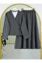Linen Look Suit with Side Tie Skirt - Smoked