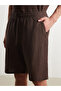 Brown Comfortable Fit Men's Muslin Shorts - 6