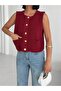 Gold Buttoned Women's Knit Vest - 100% Cotton - 5