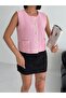Gold Buttoned Women's Knit Vest - 100% Cotton - 5