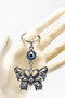 Turquoise Shiny Stone Metal Butterfly Keychain, Butterfly Gift - 3
