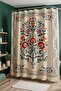 Bathroom Curtain, Ethnic Floral Pattern Shower Curtain, Bathtub Curtain 175X200Cm