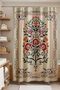 Bathroom Curtain, Ethnic Floral Pattern Shower Curtain, Bathtub Curtain 175X200Cm - 3