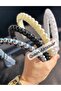 Luxury Satin Knitted Ribbon Fabric Large Pearl Bead Row Crown Bright Silver Gray Color Princess Tiara - 3