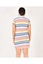 Women's Striped Collar Lacos Fabric Dress - 4