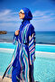 Silky Textured Kimono – Lightweight, Flowing and Full Length Hijab Beach Pareo P2503-2 - 3