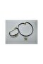 Blue Flower Pearl Gold Figure Black String Necklace and Bracelet Set