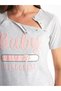 LCW DREAM Crew Neck Printed Short Sleeve Maternity Pajama Set - 4