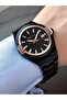 Men's Black Metal Cord Calendar Wrist Watch