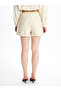 Linen Look Women's Shorts with Belt - 4