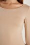 Women's Slim Fit Slim Fit Long Sleeve Viscose Beige Blouse - 4
