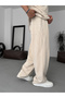 Beige Washed Pipe Leg Sweatpants Jj-202 - 5