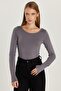Women's Slim Fit Slim Fit Long Sleeve Viscose Gray Blouse - 7
