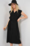Women's Zero Sleeve Belted Ayrobin Dress 2568 - Black - 4