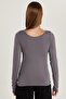 Women's Slim Fit Slim Fit Long Sleeve Viscose Gray Blouse - 6