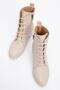 Women's Round Toe Boots Beige Skin Beige - 5