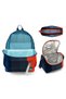 Primary School Triple School Starter Bag Set - Black Orange Colored Striped, Boys - 2