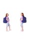 Shine Navy Blue Leaf Patterned Girl's Triple School Bag Set - 3