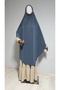 Full Length Sandy Souffle Khimar Hijab Scarf Smoked - 2