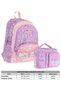 Embroidered Butterfly School Bag (L5222) and Thermo Lunchbox (L7222) Set - Girl - 2