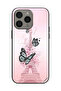 غطاء حماية لهاتف Apple iPhone 15 Pro Max بنقشة فراشات على برج إيفل
