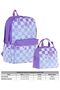 Nature Purple Blue Daisy and Square School Bag and Thermal Insulated Nutrition Set - Girl - 2