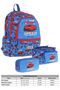 Triple Boy's Primary School School Bag Set (L5268+L7268+L8268) Blue Red - Race Car - 2