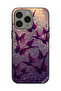 غطاء حماية لهاتف Apple iPhone 15 Pro Max بنقشة فراشات لامعة