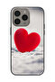غطاء حماية لهاتف Apple iPhone 15 Pro Max بتصميم قلب أحمر جميل