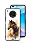 غطاء حماية لهاتف Honor 50 Lite بتصميم فن تجريدي للخيول