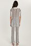 Women's Standard Fit Short Sleeve V Neck Button down Knitted Detail Suit - 5