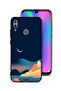 غطاء حماية لهاتف Honor 10 Lite برسومات تجريدية على شكل قمر