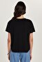 Women's Relax Fit Modal Fabric Basic Crew Neck Black T-Shirt Blouse - 6