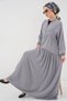 2527 Women's Long Hijab Dress - Gray - 2