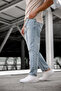 Men's Boyfriend Light Blue Snow Wash 100% Koton Relaxed Fit Jeans - 5