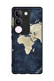 Protective Case Cover For vivo V29 Map On Jeans Pattern