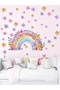 Watercolor Flower Pattern Rainbow and Flowers, Baby Kids Room, Wardrobe, Wall Sticker 50 X 100 cm - 2