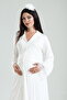 Women's Tuba Ecru Front Button Maternity Nightgown - 4
