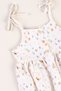 Strappy Floral Printed Linen / Cotton Girl's Dress - 3