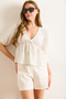 Women's White V-Neck Lace Detailed Textured Blouse Blz-19003049 - 6