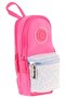 Bag Shaped Girl's Three Compartment Pen Holder - Pink - Stone - K2722
