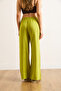 Women's Lime Belted Woven Viscon Palazzo Trousers Pnt-19000169 - 7