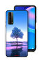 Huawei Y7a Protective Case Cover Tree Neon Body Of Water Reflection Digital Art