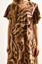 Women's Camel Brown Buttoned Belted Maxi Viscose Shirt Dress Elb-19002382 - 6