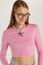 Women's Slim Fit Modal Fabric Cotton Crew Neck Pink Blouse