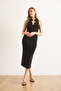 Women's Black Roba Low-Cut Maxi Sandy Dress with Accessories Elb-19002484 - 3