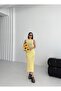Yellow Body Fitting Slit Knitwear Beach Dress - 6