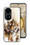 غطاء حماية لهاتف هواوي P50 Pro بتصميم فن تجريدي من جلد الفهد