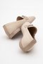 Women's Buckle Knitwear Shoes Beige - 4